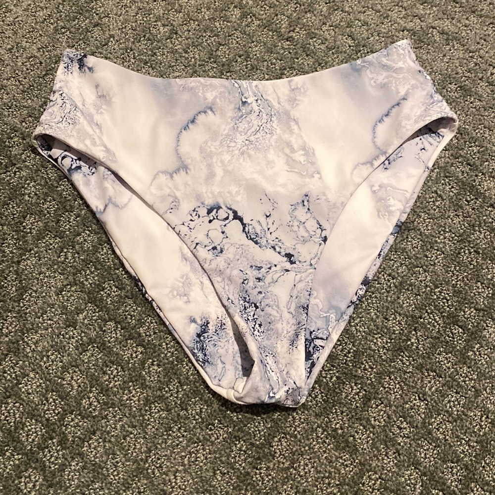 marble navy bikini bottoms